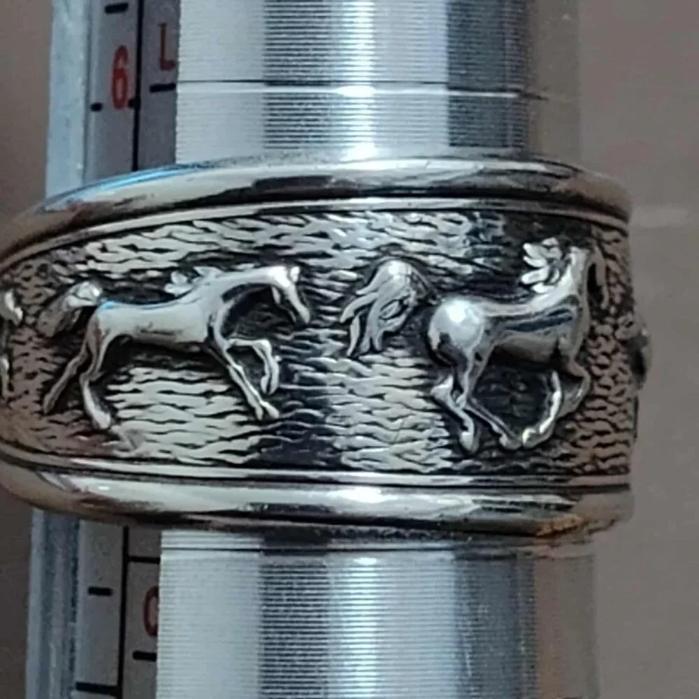 Kabana .925 Sterling Silver Running Horses, Women's ring, size 7
